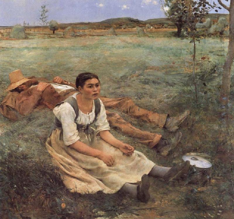 Jules Bastien-Lepage Haymaking china oil painting image